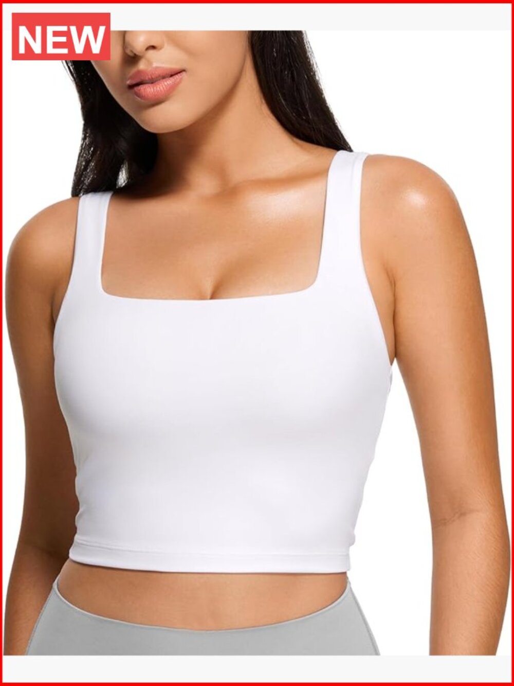 Butterluxe Square Neck Crop Tank - Padded Sports Bra Cami